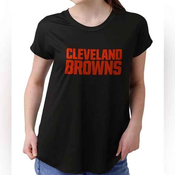 FOCO Women's NFL Team CLEVELAND BROWNS Logo Ladies Fashion Tunic Top Shirt NWT - Picture 2 of 10